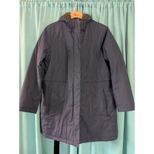 L.L. Bean Parka Coat Womens Sz XL Blue Fleece Lined Winter Warmer Snap Full Zip